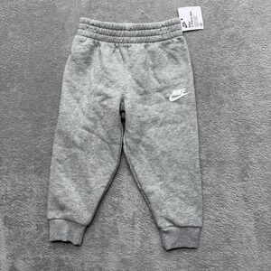 Nike Sweatpants Unisex Kids 3T Gray Fleece Jogger Elastic Waist Logo Pull-On